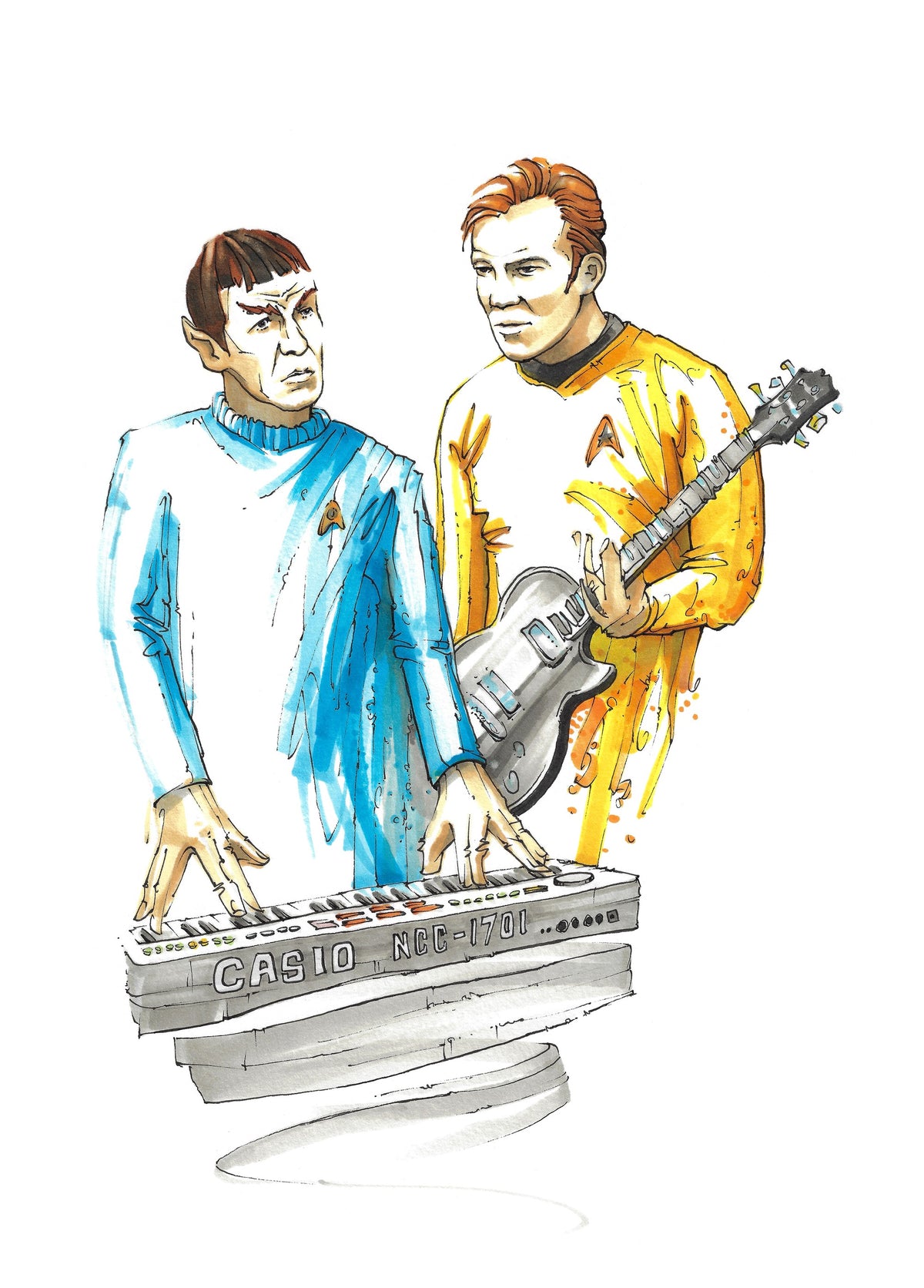 Kirk and Spock Working on the Bridge (1403)